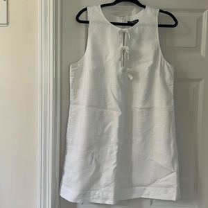 J.Crew BOW-FRONT SHIFT DRESS IN STRETCH LINEN BLEND Size Large